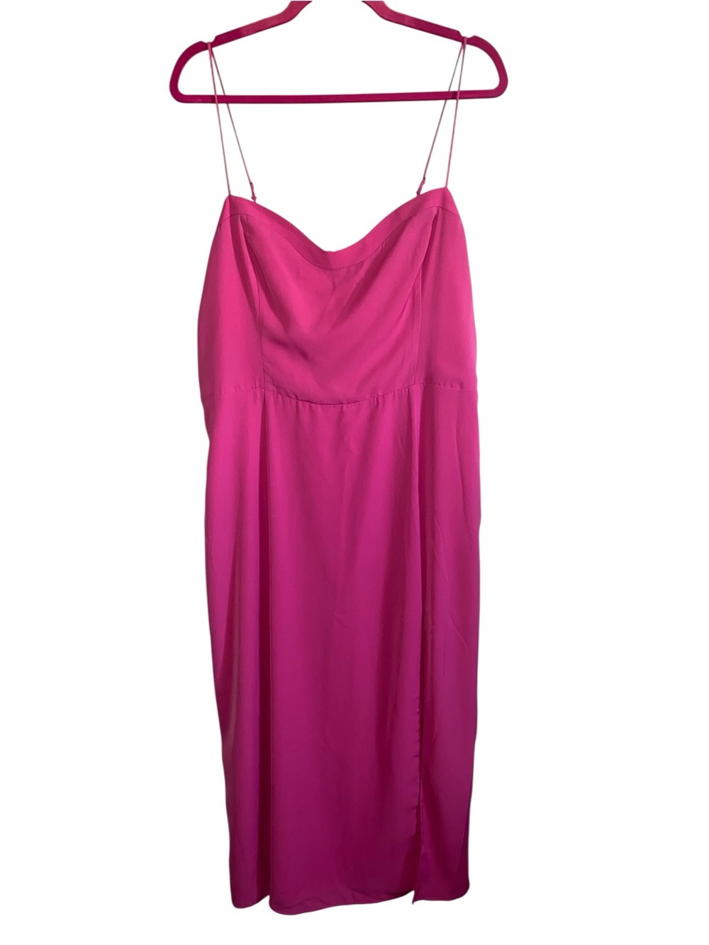 Abercrombie & Fitch Bright Pink Sweatshirt Neck Midi Dress Large T NWT Elegant